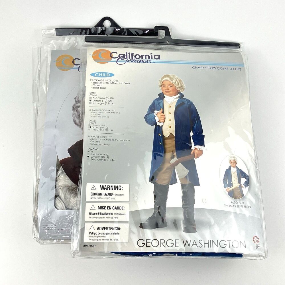 George Washington Costume Kids /w Wig | California Costumes